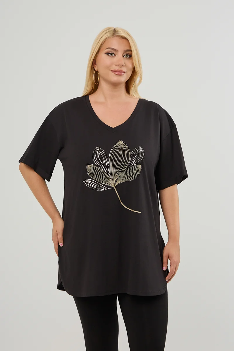 Μαύρο Plus Size T-Shirt Magnolia
