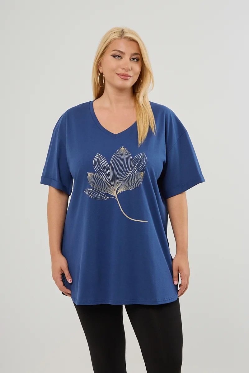 Μπλε Ραφ Plus Size T-Shirt Magnolia