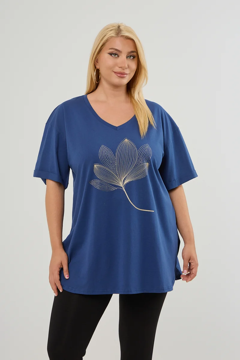 Μπλε Ραφ Plus Size T-Shirt Magnolia