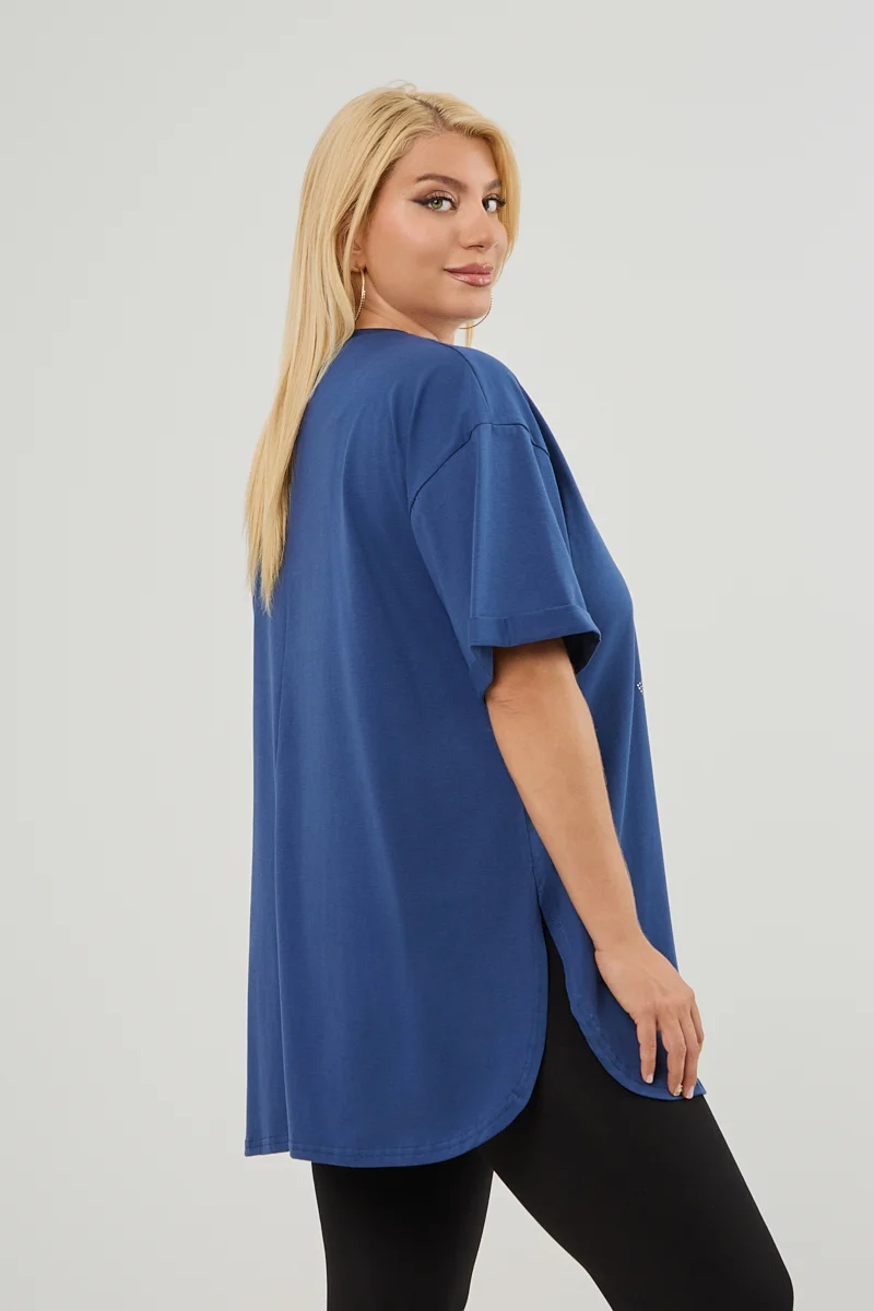 Μπλε Ραφ Plus Size T-Shirt Magnolia