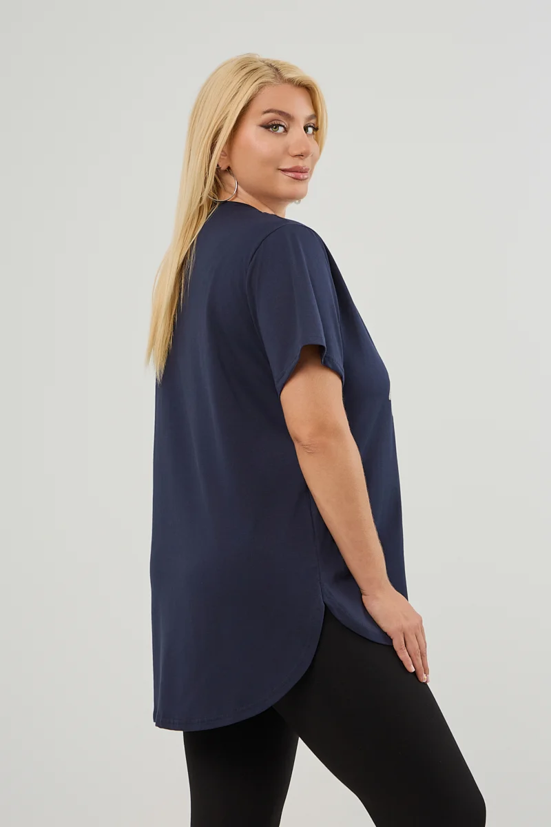 T-Shirt Με Στάμπα Και Στρας Navy