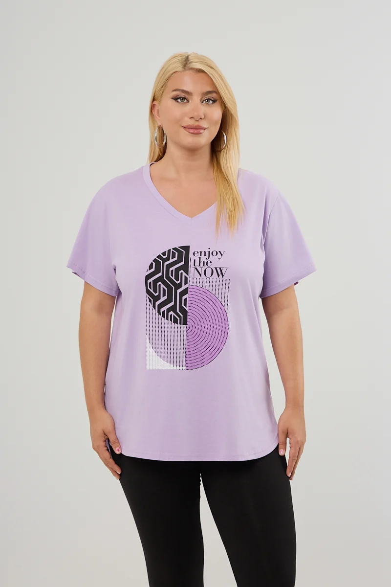 Λιλά Plus Size T-Shirt 