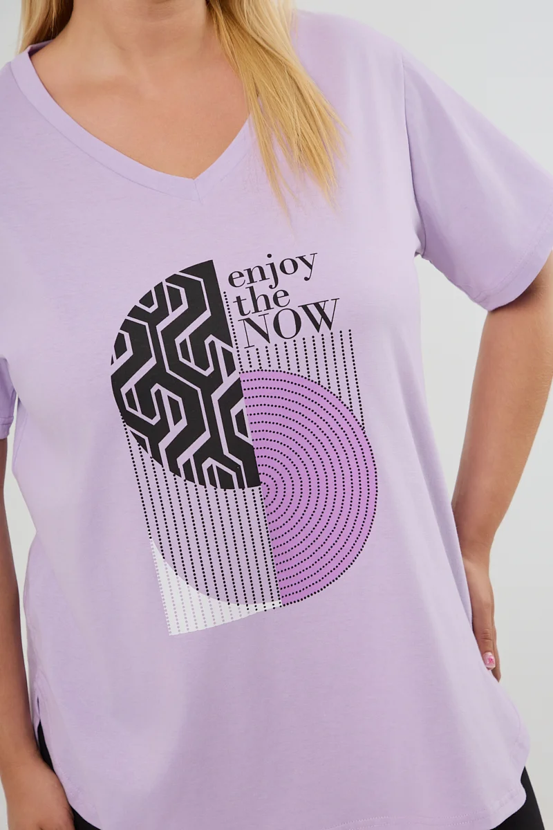 Λιλά Plus Size T-Shirt 