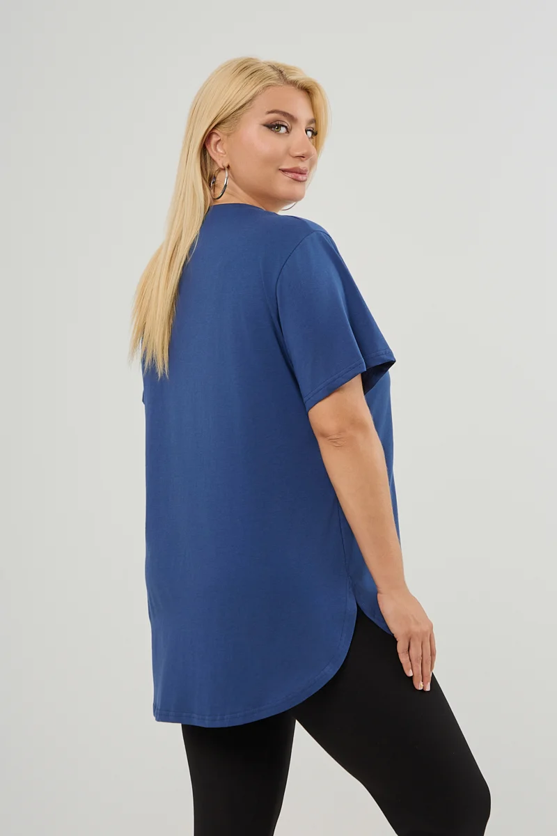 Μπλε Ραφ Plus Size T-Shirt 