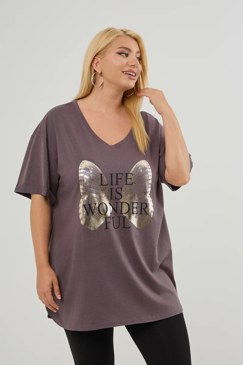 Πούρο Plus Size T-Shirt Butterfly 