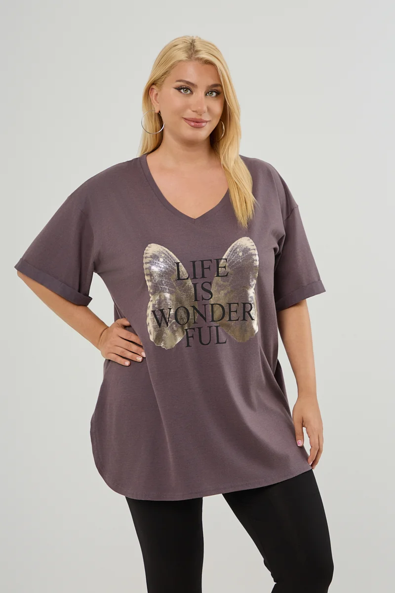 Πούρο Plus Size T-Shirt Butterfly 