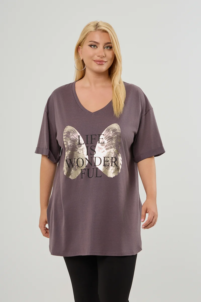 Πούρο Plus Size T-Shirt Butterfly 