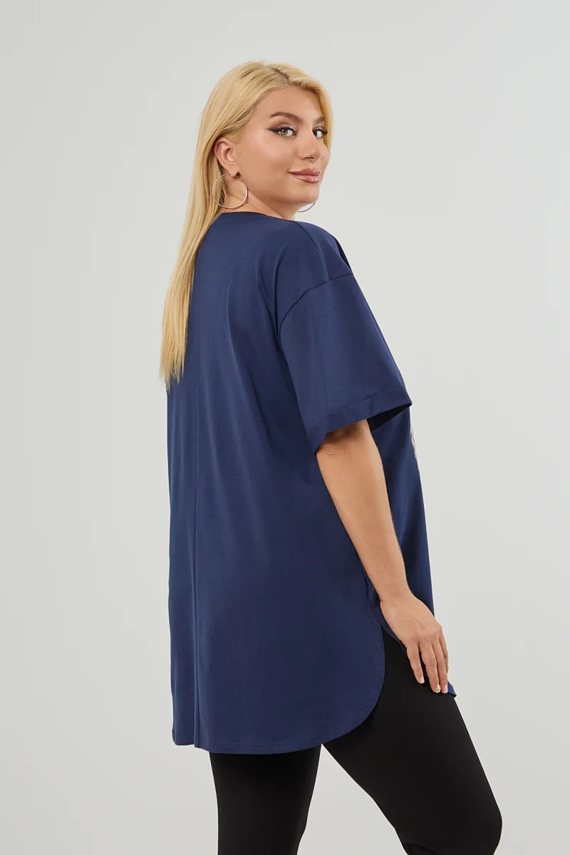 Blue Navy Plus Size T-Shirt Butterfly 