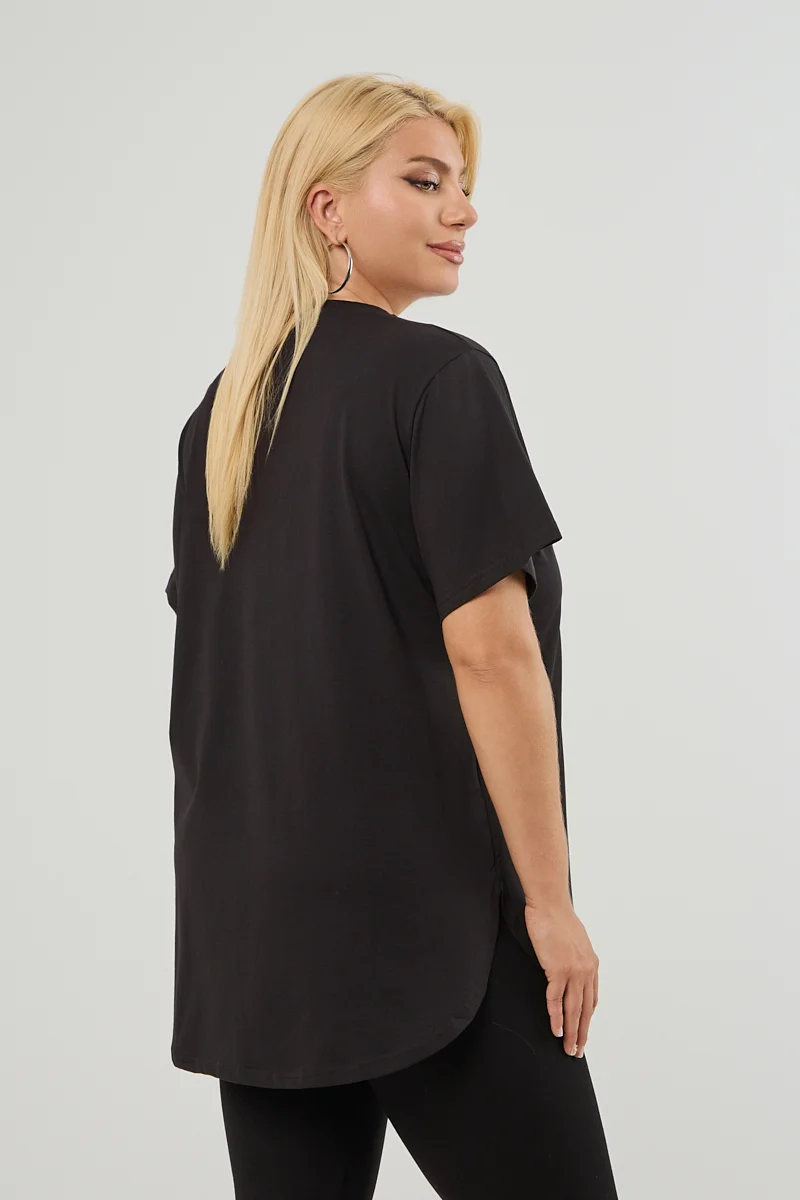 Plus Size T-Shirt Μαύρο