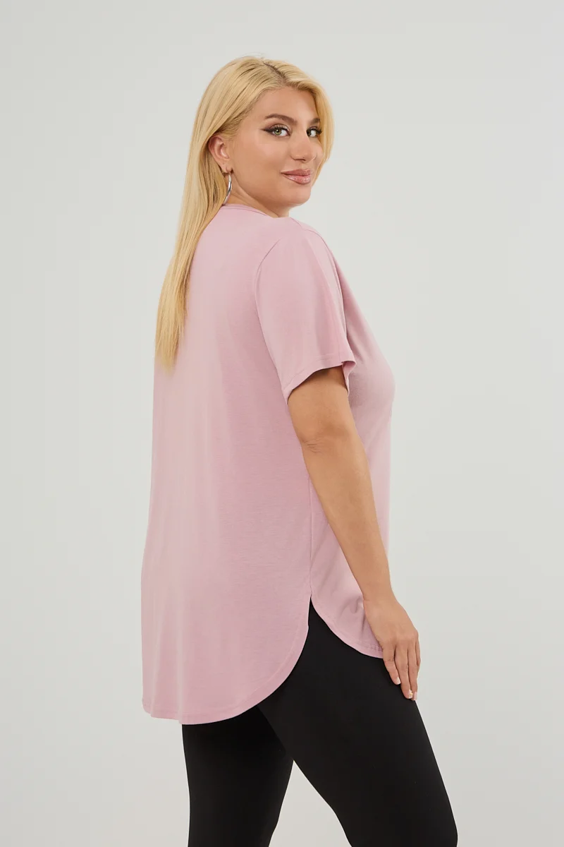 T-Shirt Με Στάμπα Και Στρας Σομόν