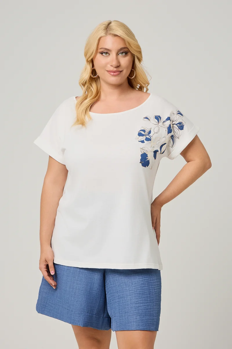  T-shirt Με Μπλε Τύπωμα 