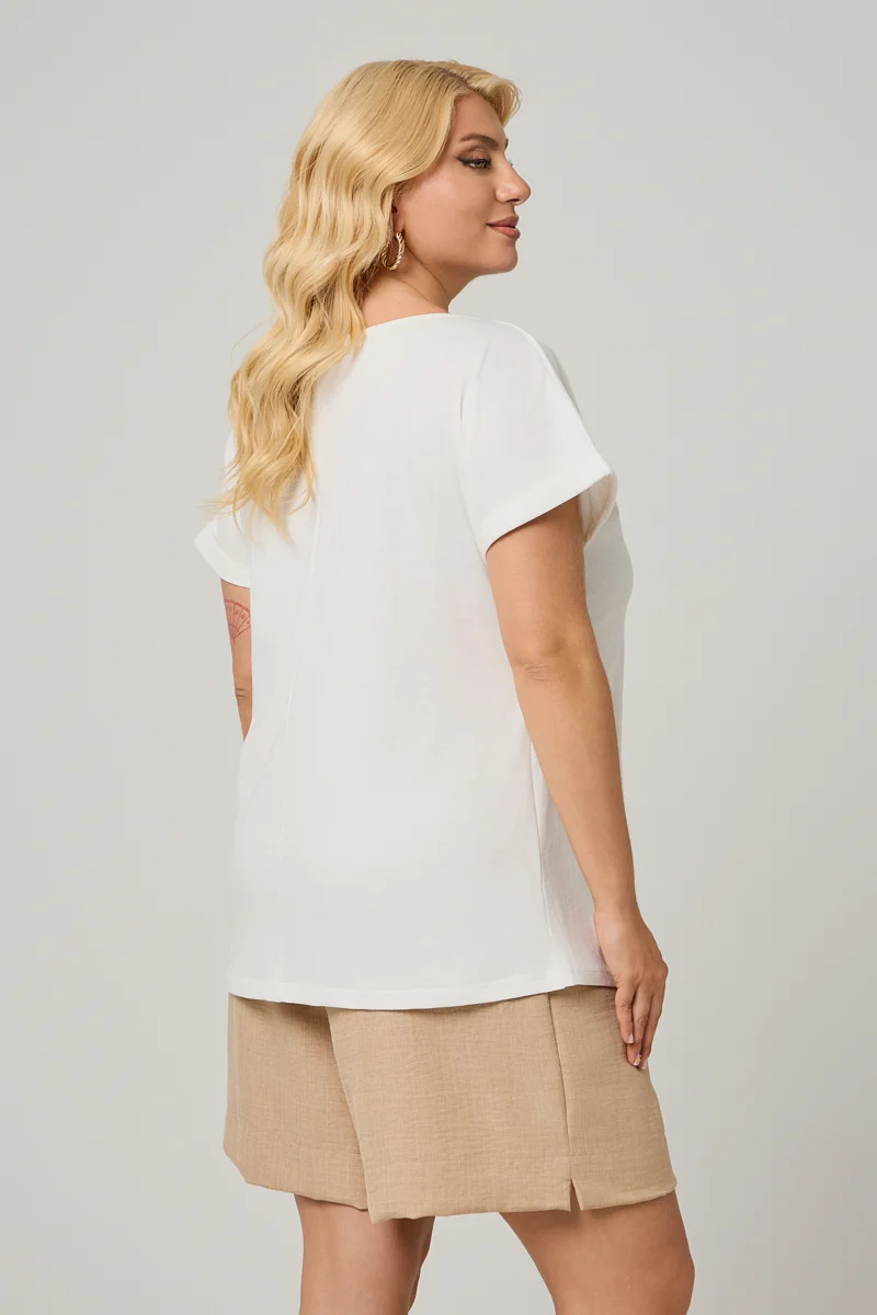  T-shirt Με Μπεζ Τύπωμα 