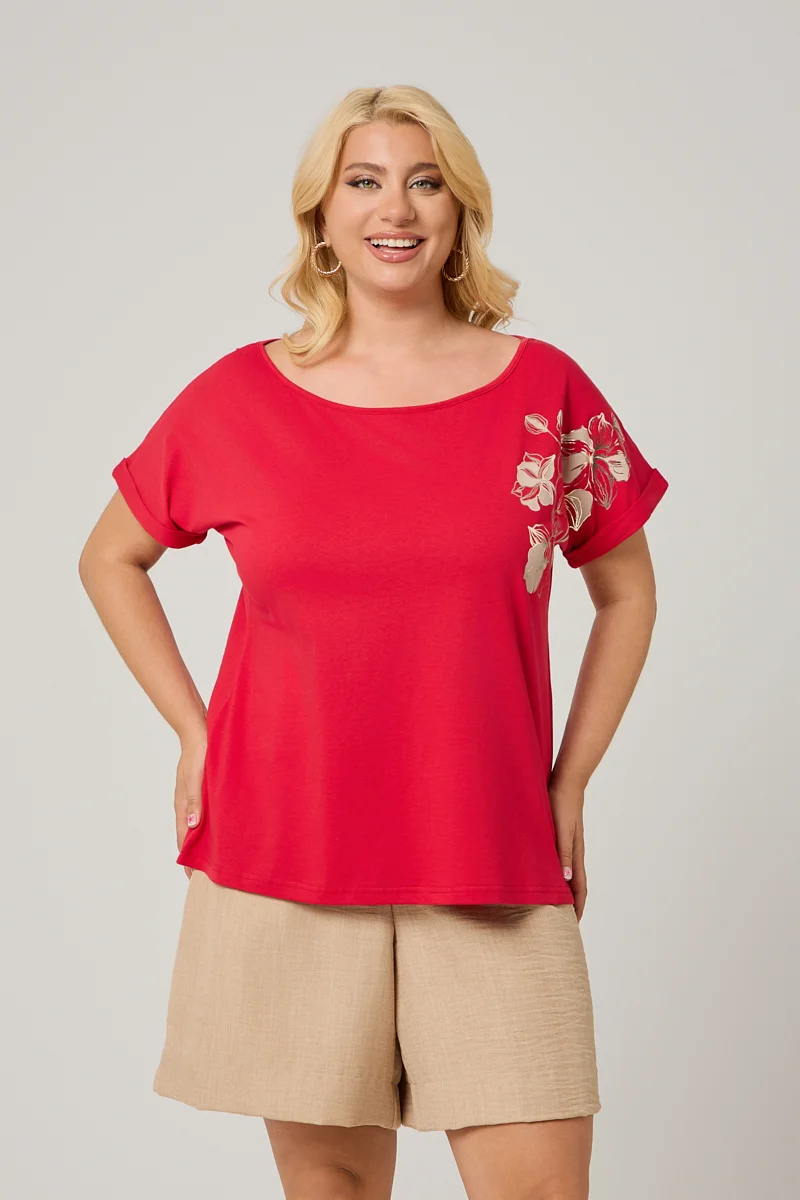  T-shirt Κόκκινο Με Τύπωμα 