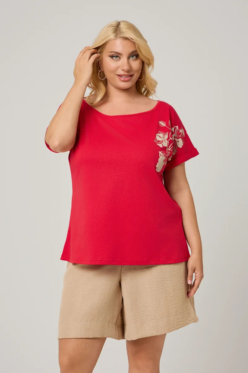  T-shirt Κόκκινο Με Τύπωμα 
