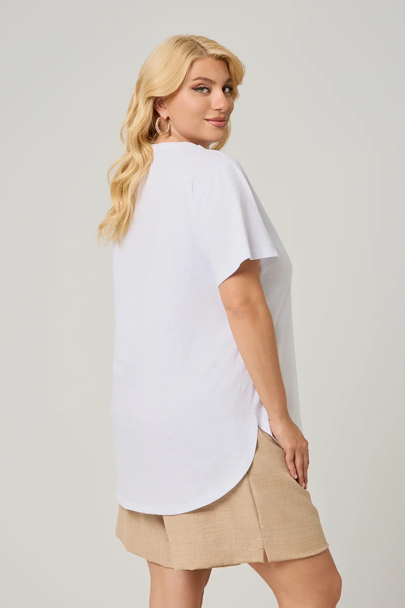 T-Shirt Λευκό Με Στάμπα Και Στρας 