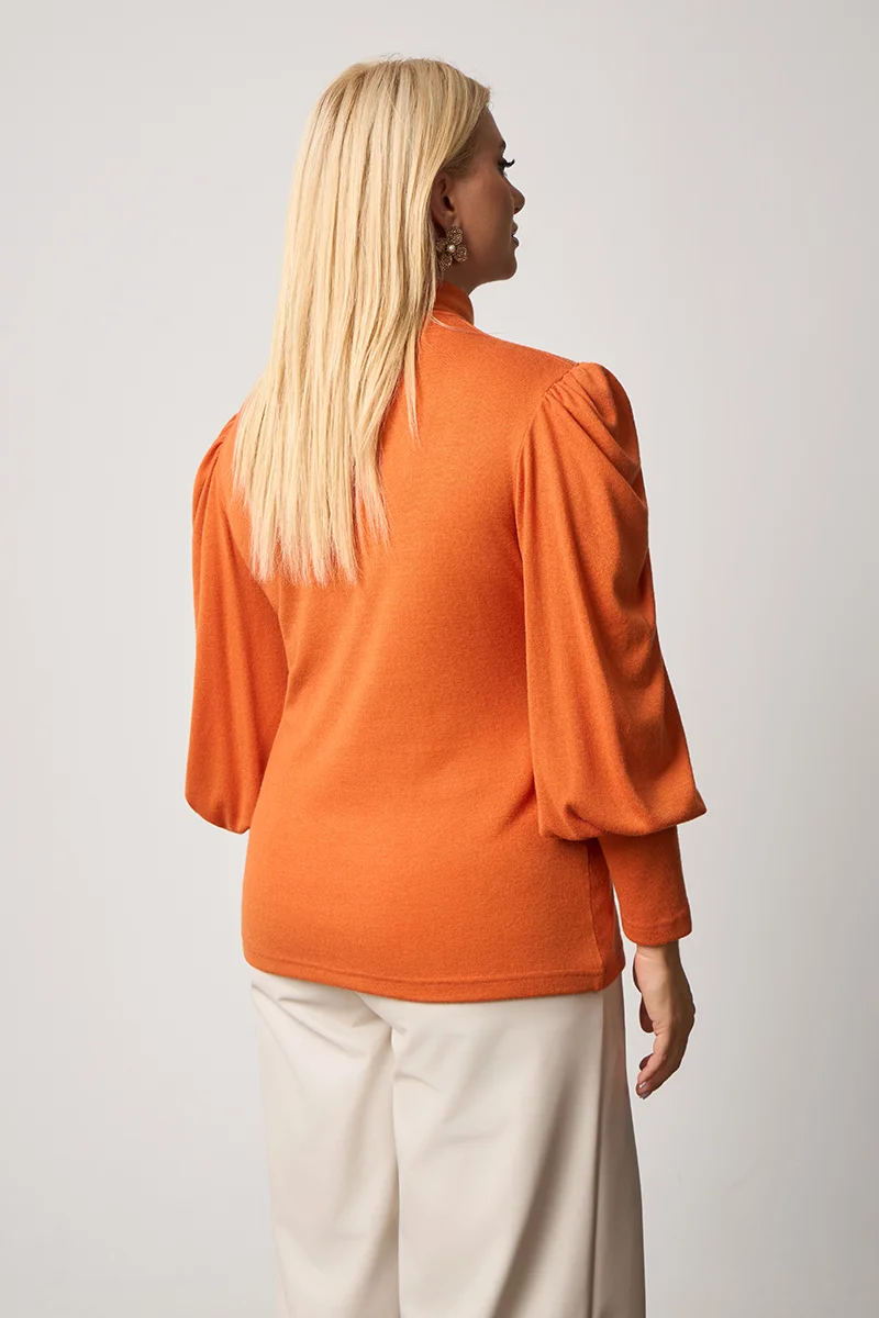 Μπλούζα Με Φουσκωτά Μανίκια Πορτοκαλί
