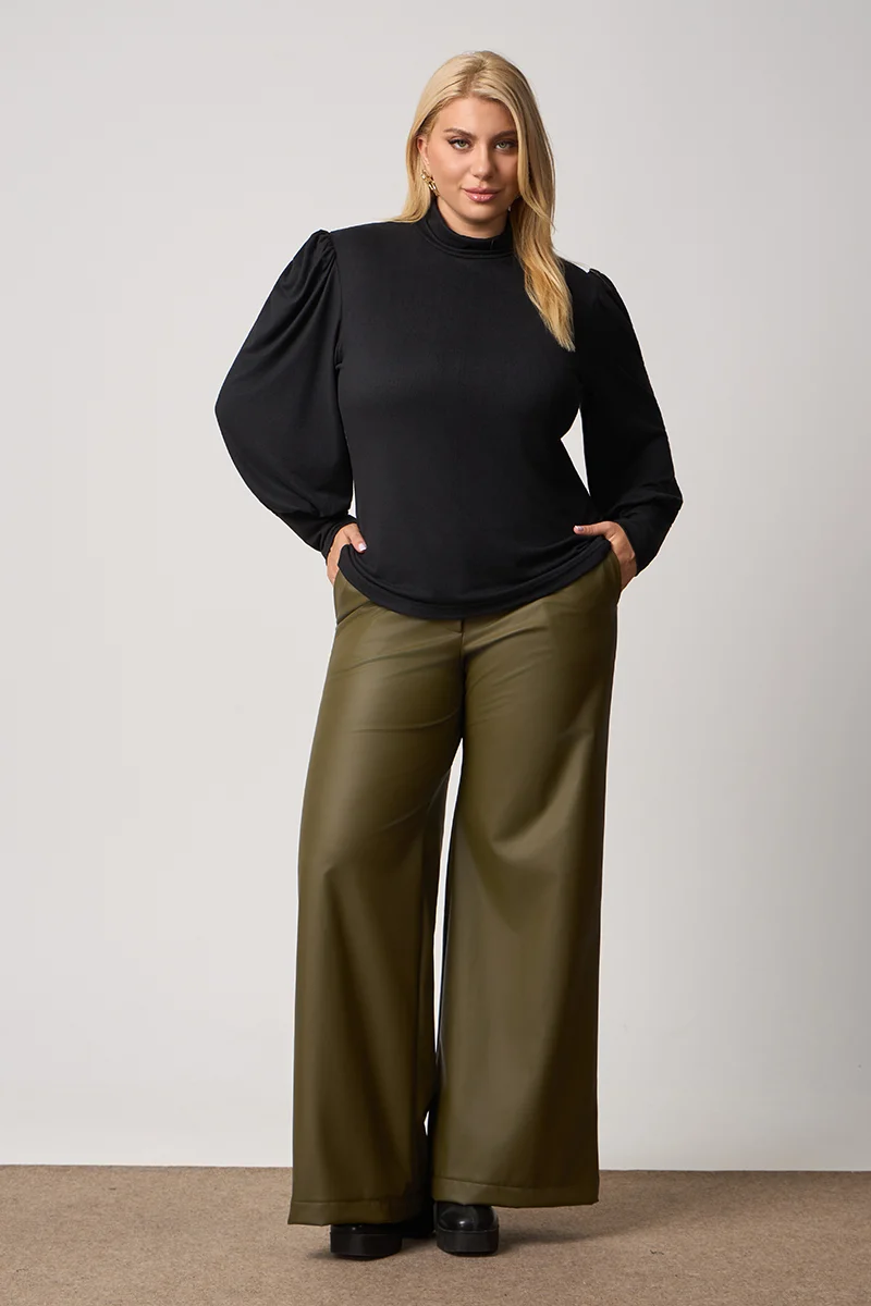 Μαύρη Μπλούζα Με Φουσκωτά Μανίκια 