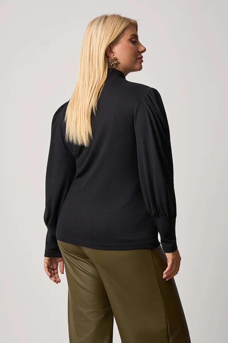 Μαύρη Μπλούζα Με Φουσκωτά Μανίκια 