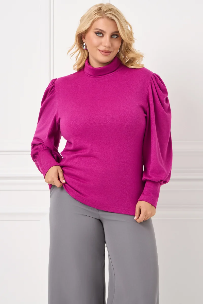 Μπλούζα Με Φουσκωτά Μανίκια Φούξια