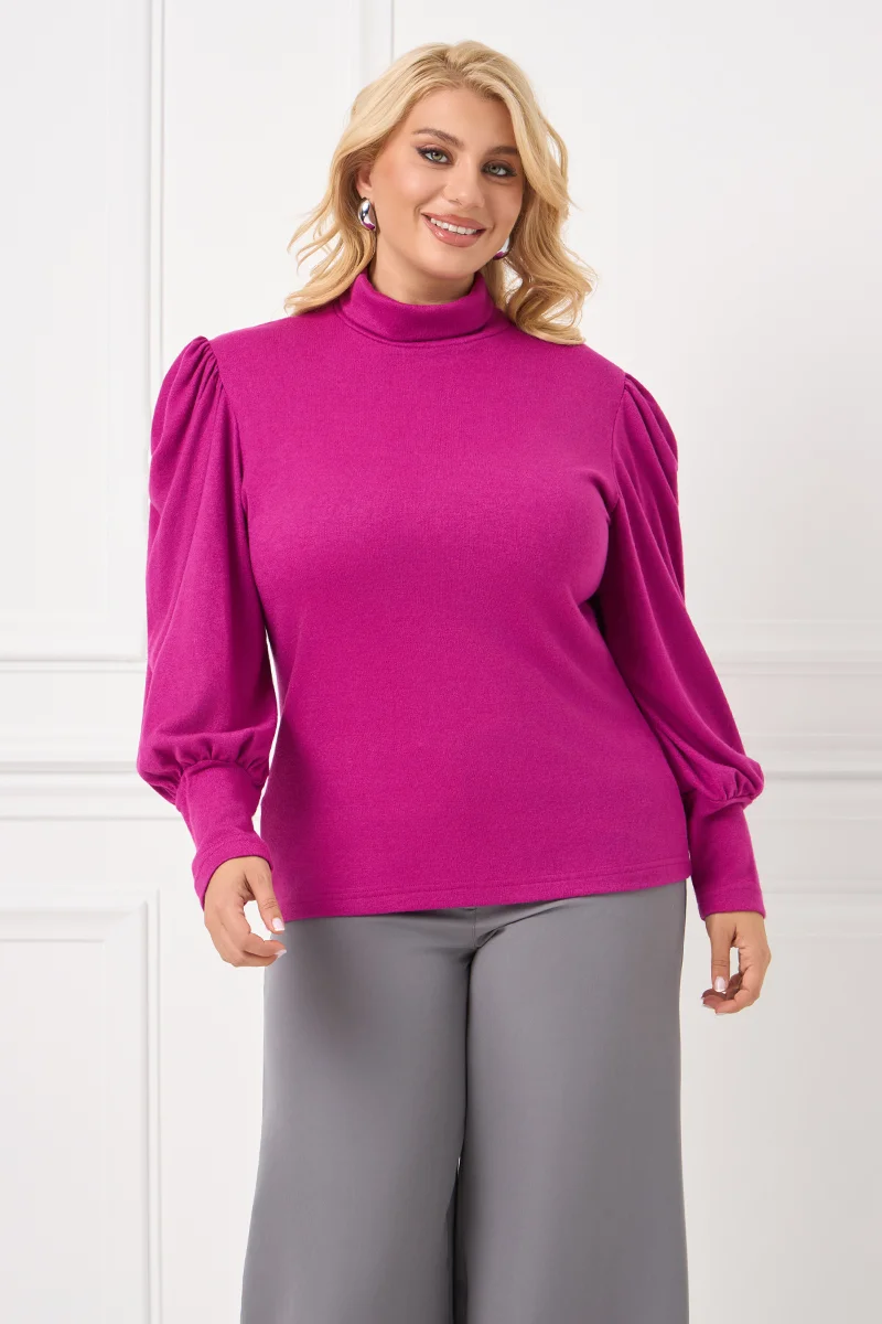 Μπλούζα Με Φουσκωτά Μανίκια Φούξια