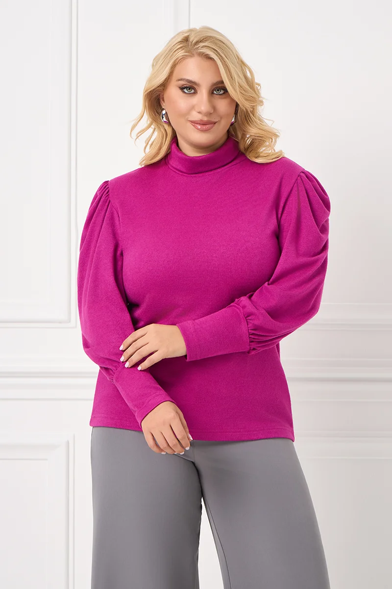 Μπλούζα Με Φουσκωτά Μανίκια Φούξια