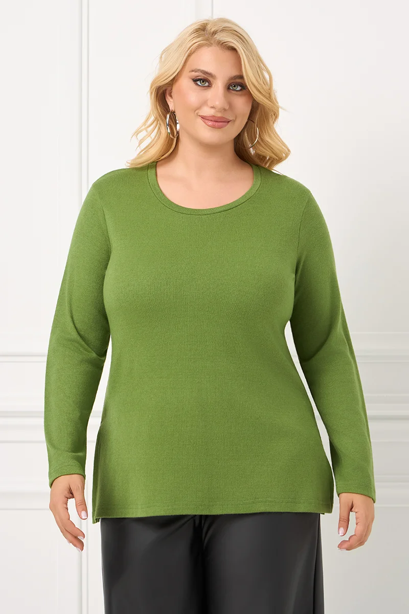 Casual Πλεκτή Μπλούζα Φυστικί 