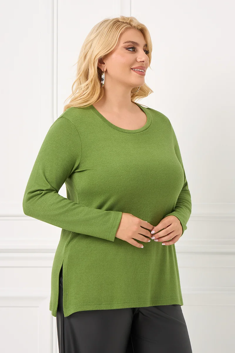 Casual Πλεκτή Μπλούζα Φυστικί 