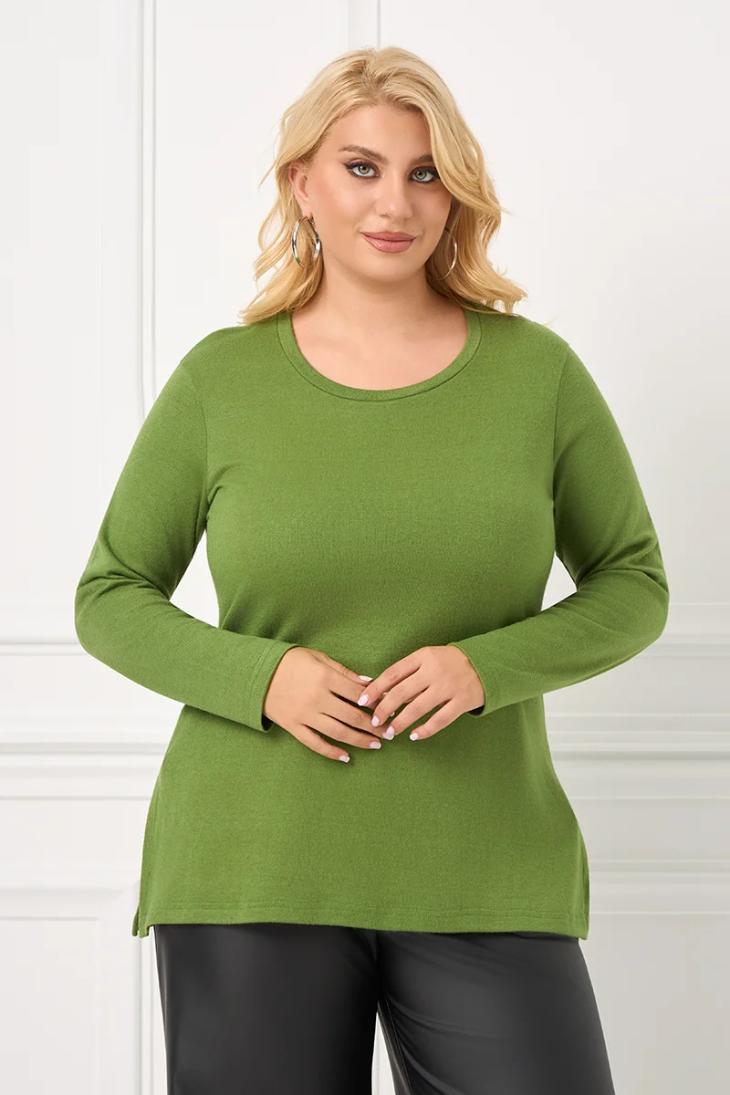 Casual Πλεκτή Μπλούζα Φυστικί 