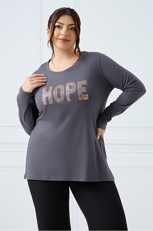 Μακρυμάνικο T-Shirt Hope Γκρι