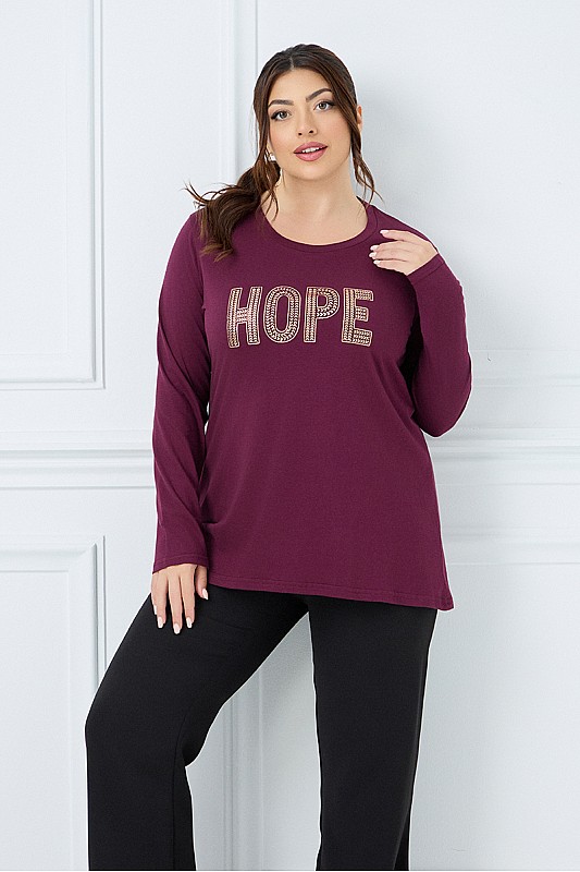 Μακρυμάνικο T-Shirt Hope Ματζέντα