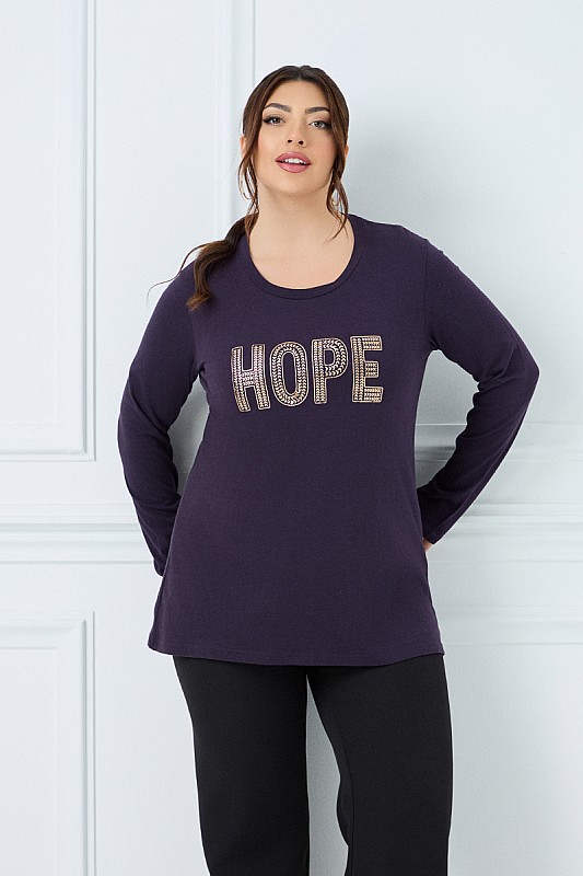 Μακρυμάνικο T-Shirt Hope Μωβ