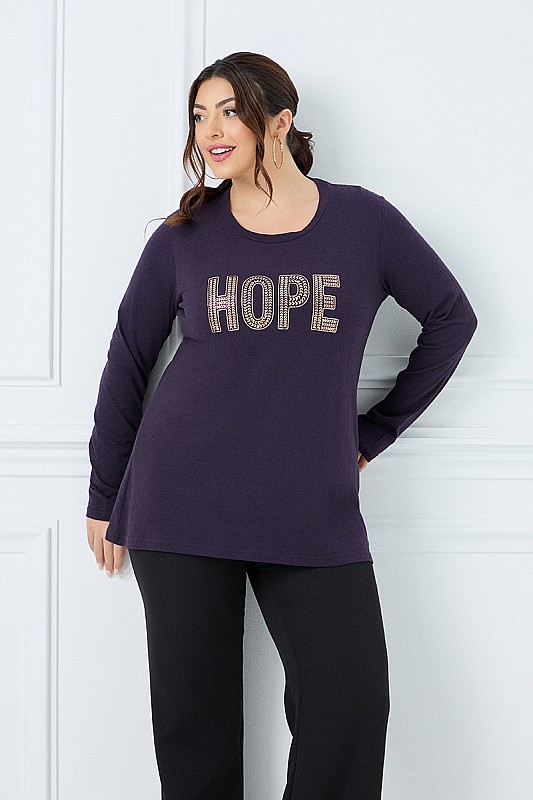 Μακρυμάνικο T-Shirt Hope Μωβ