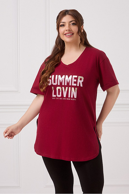 Summer Lovin T-Shirt Μπορντό