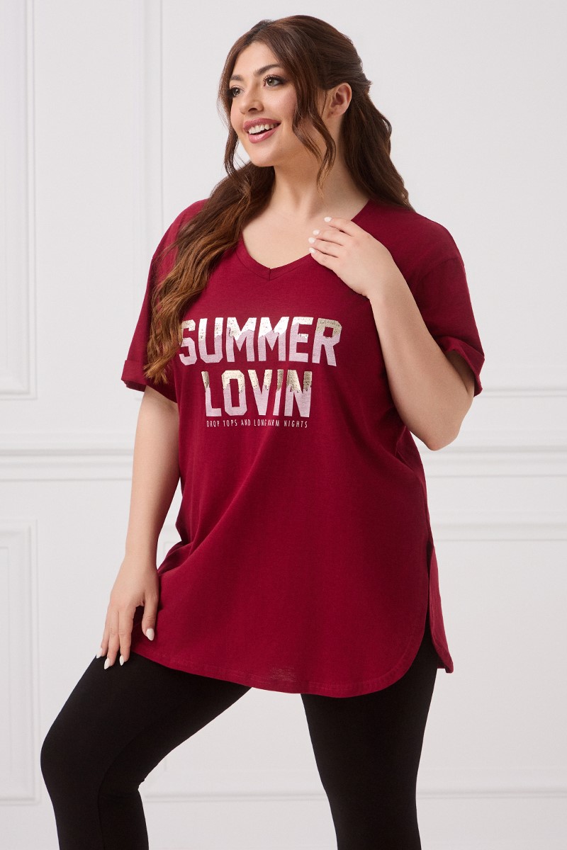 Summer Lovin T-Shirt Μπορντό