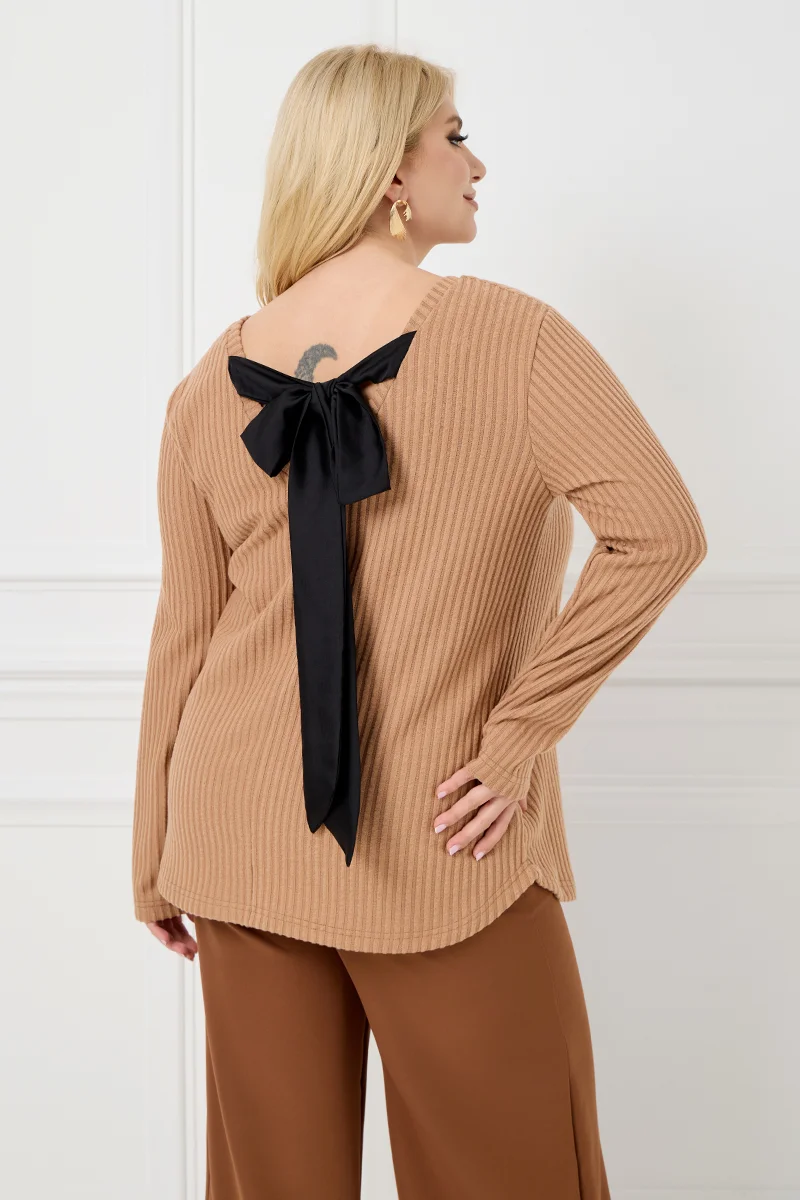 Κάμελ Μπλούζα Με Φιόγκο Στην Πλάτη 