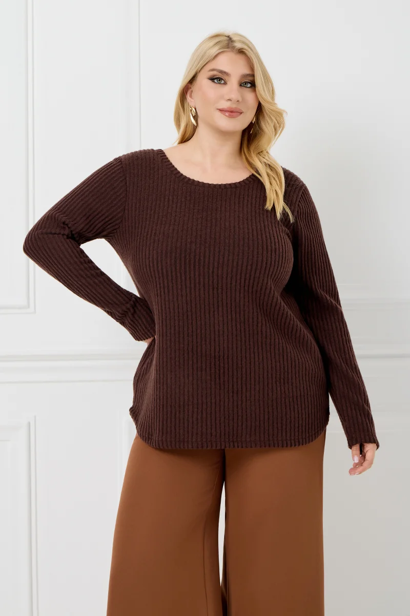 Καφέ Μπλούζα Με Φιόγκο Στην Πλάτη 