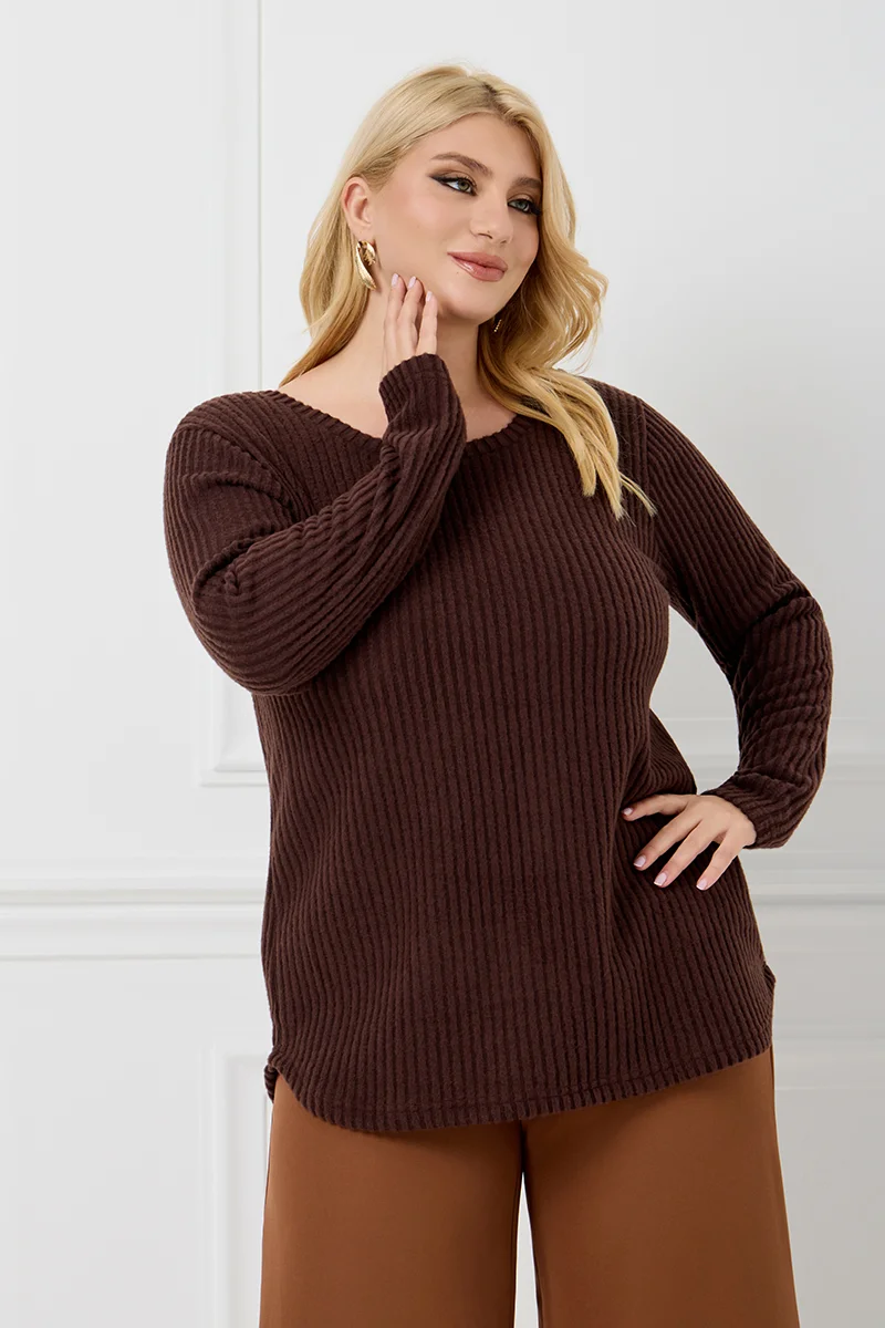 Καφέ Μπλούζα Με Φιόγκο Στην Πλάτη 