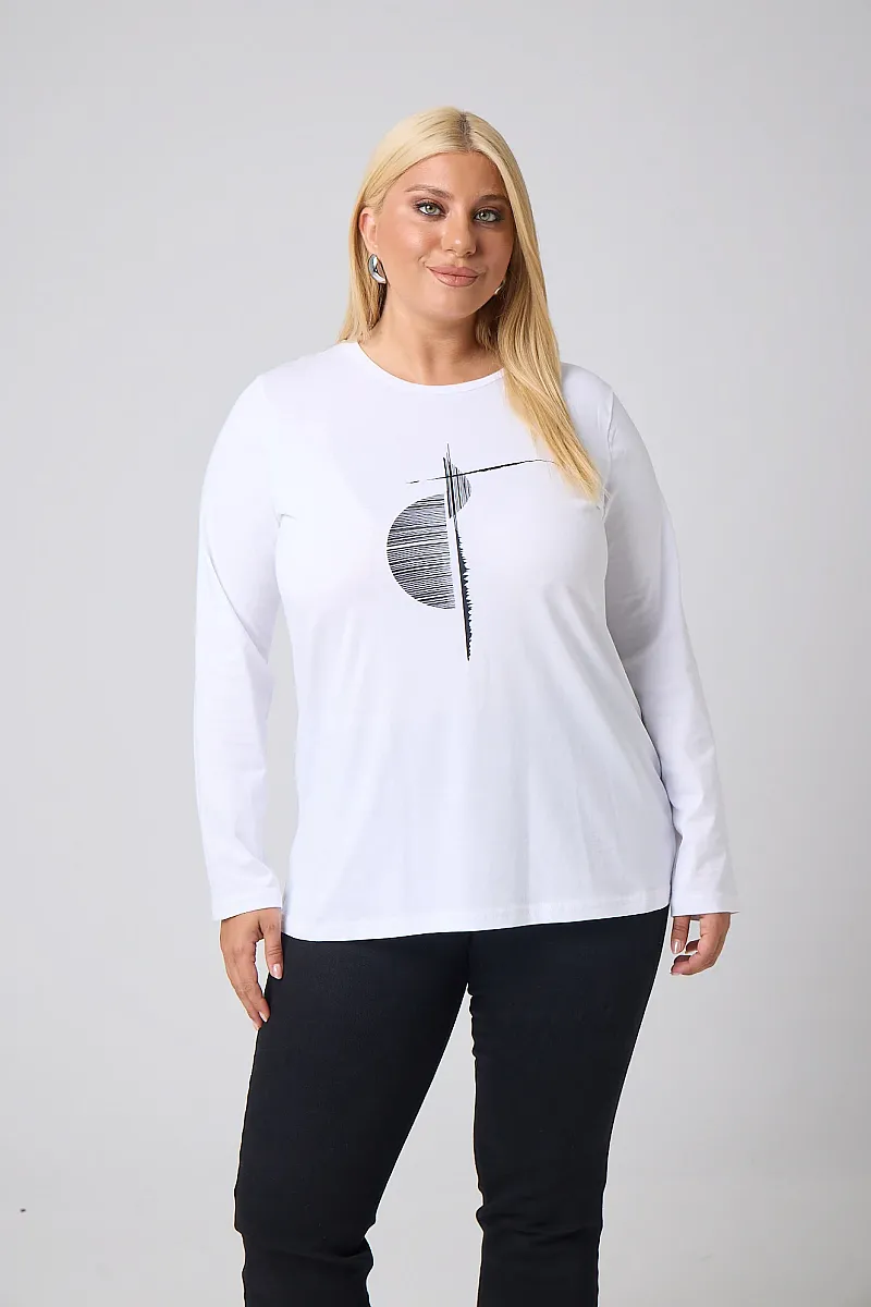 Μακρυμάνικο T-Shirt Λευκό