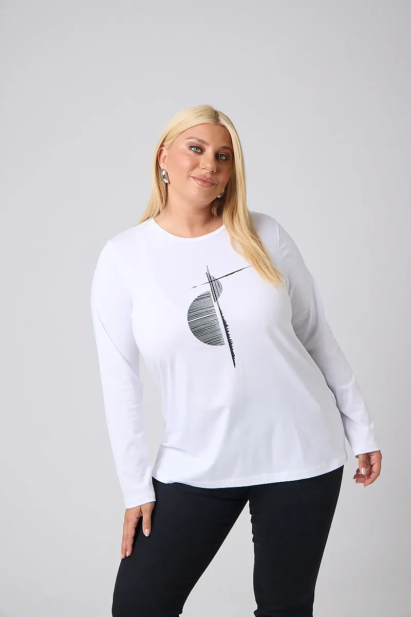 Μακρυμάνικο T-Shirt Λευκό