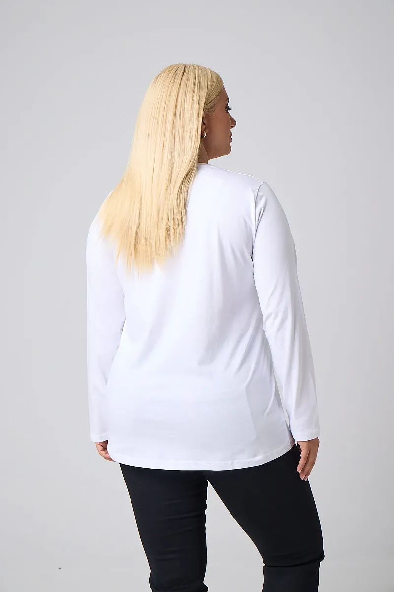 Μακρυμάνικο T-Shirt Λευκό Με Πράσινη Στάμπα