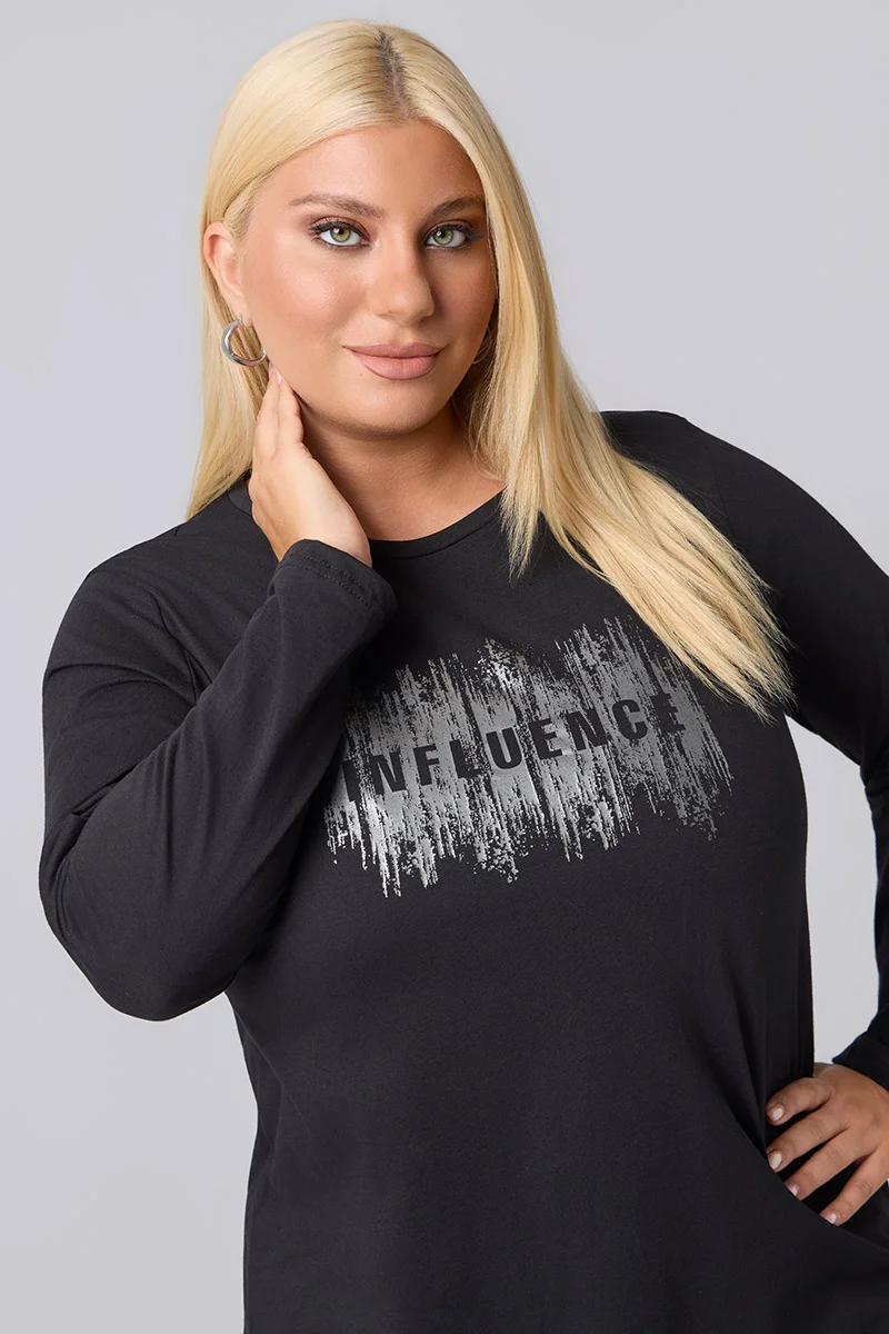 Μακρυμάνικο T-Shirt Μαύρο