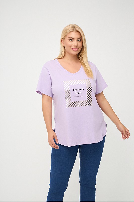 Λιλά Plus Size Limit T-Shirt 