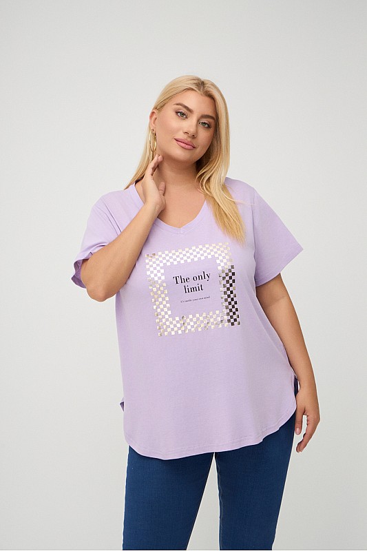 Λιλά Plus Size Limit T-Shirt 
