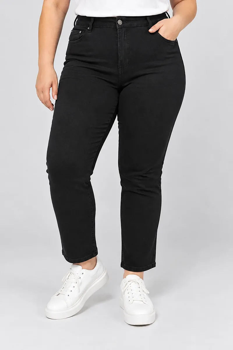 Urban Curve Plus Size Ψηλόμεσο Μαύρο Τζιν