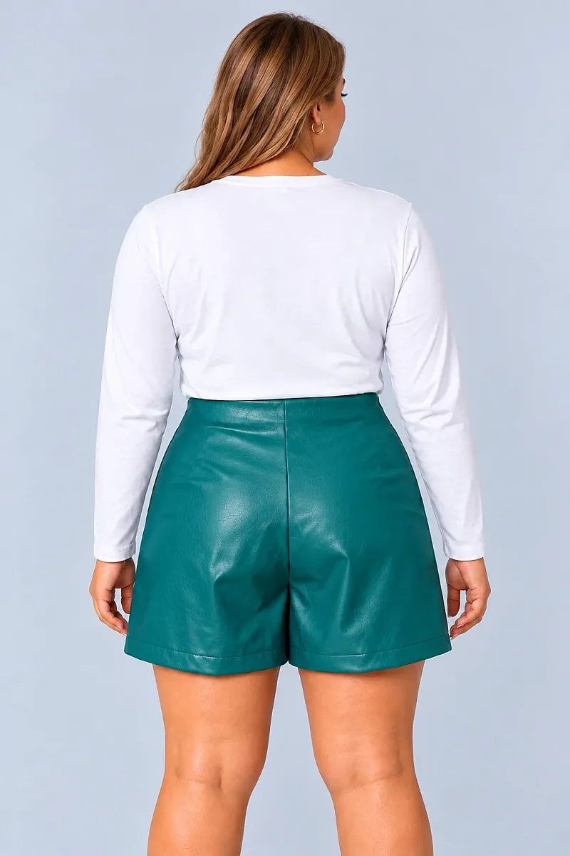  Skort Δερματίνης Πράσινο