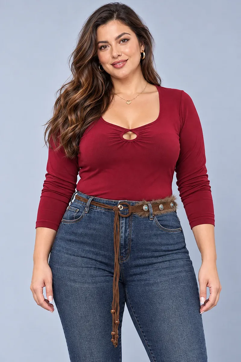 Plus Size Τζιν Boho Luxe με Διακοσμητική Ζώνη