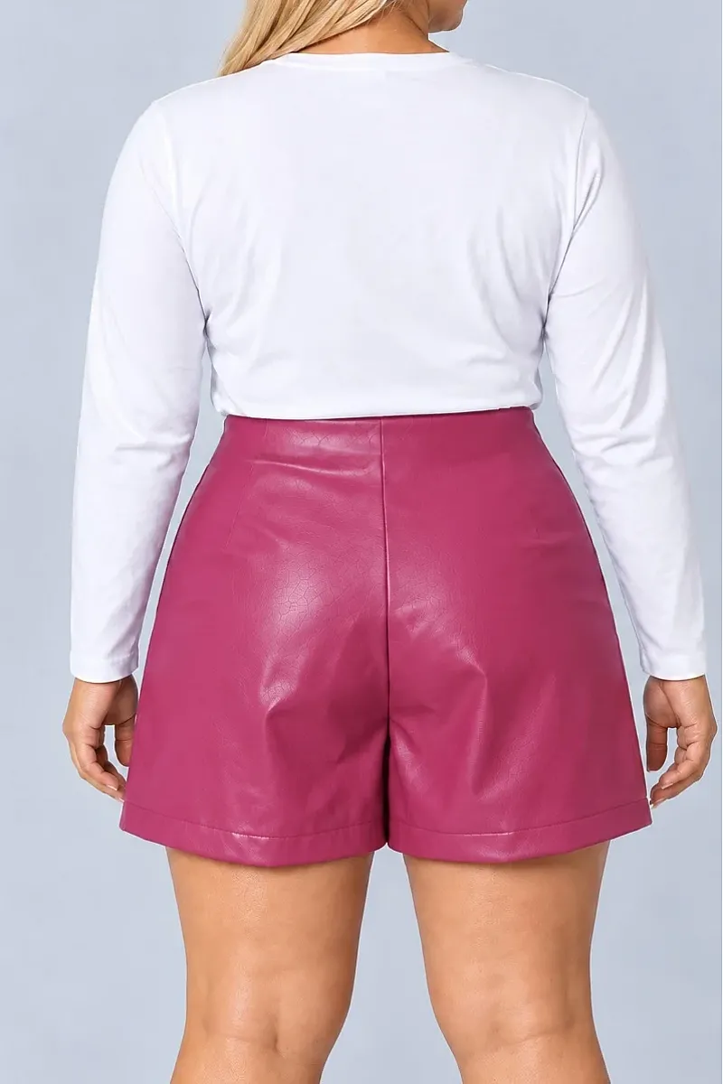 Φούξια Skort Δερματίνης 