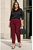 Plus Size Παντελόνι Μπορντό