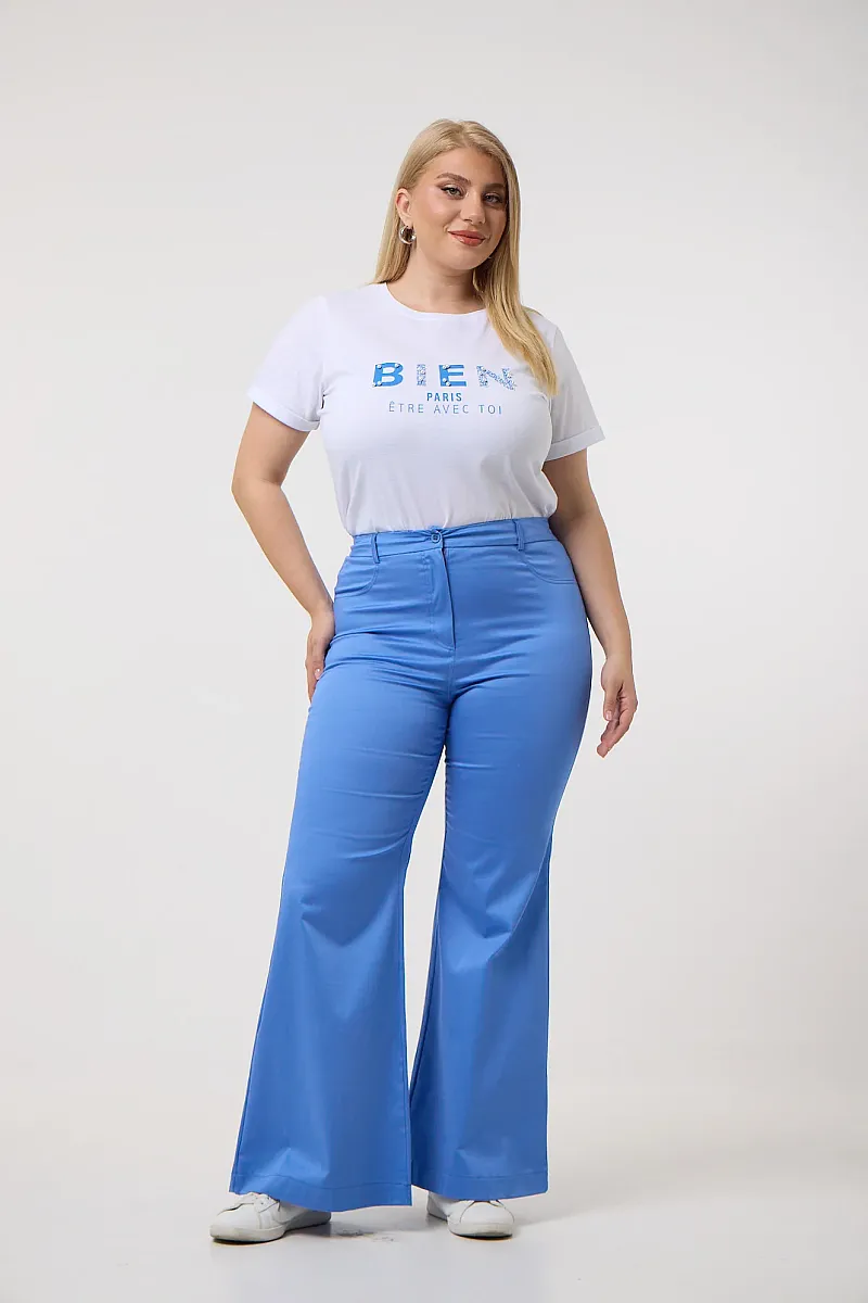 Ψηλόμεσο Παντελόνι Καπαρντίνα Γαλάζιο