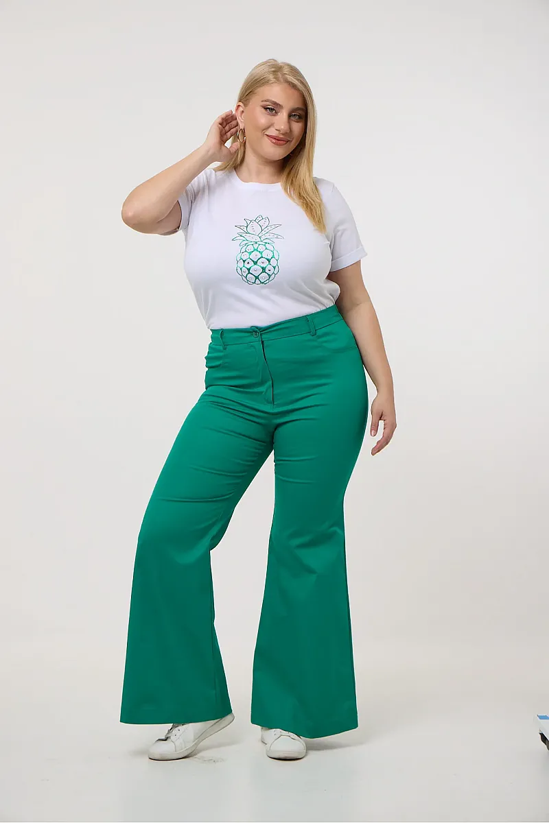 Ψηλόμεσο Παντελόνι Καπαρντίνα Πράσινο 